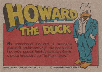 1986 Topps Howard the Duck #14 Landing on Earth (Plop!) Back
