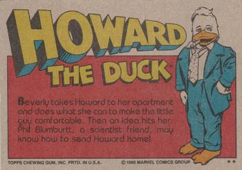 1986 Topps Howard the Duck #20 Weird ... But Cute! Back