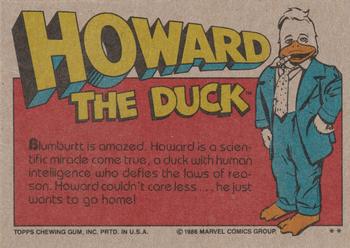 1986 Topps Howard the Duck #22 A Feathered Phenomenon! Back