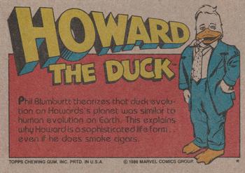 1986 Topps Howard the Duck #24 'Ascent of Duck' Back