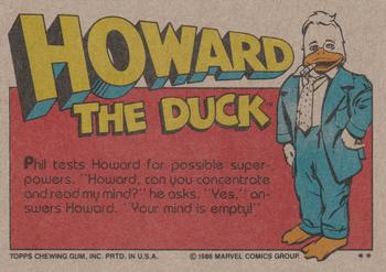 1986 Topps Howard the Duck #26 Bug Off, Blumburtt! Back