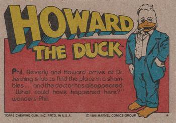 1986 Topps Howard the Duck #32 A Scientist Possessed! Back