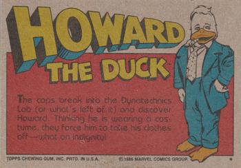 1986 Topps Howard the Duck #34 A Fowl Shakedown! Back