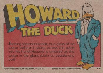 1986 Topps Howard the Duck #39 Bottoms Up! Back