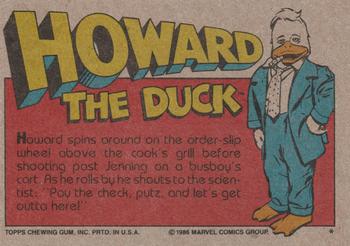 1986 Topps Howard the Duck #45 Howard the Swinger! Back