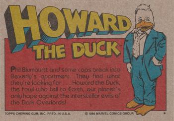 1986 Topps Howard the Duck #53 Help Us, Howard! Back