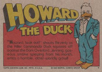 1986 Topps Howard the Duck #63 He's Unstoppable! Back