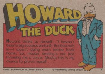 1986 Topps Howard the Duck #66 Howard the Hero! Back
