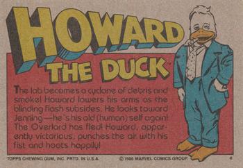 1986 Topps Howard the Duck #69 Spectroscopic Disaster Back