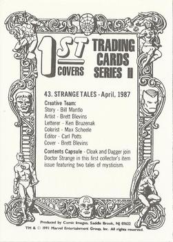 1991 Comic Images Marvel Comics First Covers II #43 Strange Tales Back