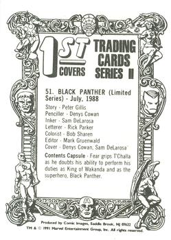 1991 Comic Images Marvel Comics First Covers II #51 Black Panther (Limited Series) Back