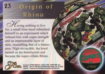 1994 Flair Marvel Annual #23 Rhino vs Spider-Man Back