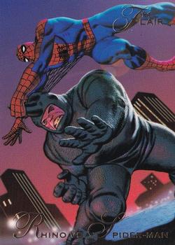 1994 Flair Marvel Annual #23 Rhino vs Spider-Man Front