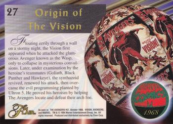 1994 Flair Marvel Annual #27 Behold the Vision Back