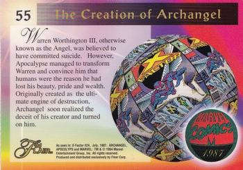 1994 Flair Marvel Annual #55 Creation of Archangel Back