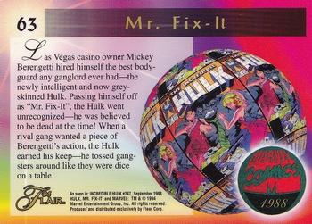 1994 Flair Marvel Annual #63 Mr. Fix-It Back