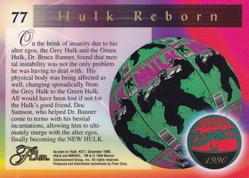 1994 Flair Marvel Annual #77 The New Hulk Back