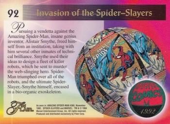 1994 Flair Marvel Annual #92 Spider Slayers Back