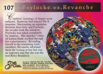 1994 Flair Marvel Annual #107 Psylocke Back