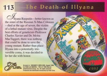 1994 Flair Marvel Annual #113 The Death of Illyana Back