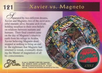 1994 Flair Marvel Annual #121 Xavier vs Magneto Back