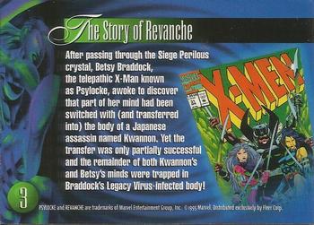 1995 Flair Marvel Annual #3 Psylocke Back