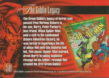 1995 Flair Marvel Annual #58 Green Goblin Back