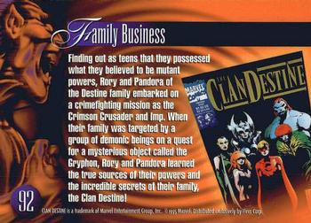 1995 Flair Marvel Annual #92 Clan Destine Back