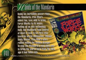 1995 Flair Marvel Annual #140 Mandarin Back