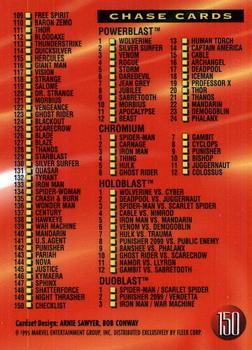 1995 Flair Marvel Annual #150 Checklist Back
