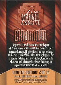 1995 Flair Marvel Annual - Chromium #2 Carnage Back