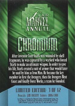 1995 Flair Marvel Annual - Chromium #3 Iron Man Back
