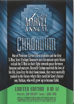 1995 Flair Marvel Annual - Chromium #8 Cyclops Back