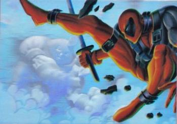 1995 Flair Marvel Annual - HoloBlast #2 Deadpool vs. Juggernaut Front
