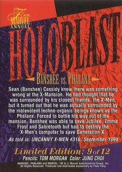 1995 Flair Marvel Annual - HoloBlast #9 Banshee vs. Phalanx Back