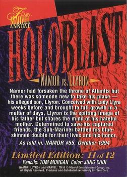 1995 Flair Marvel Annual - HoloBlast #11 Namor vs. Llyron Back