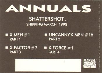 1992 Marvel Comics Annuals #1 Shattershot Back