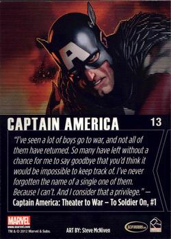 2012 Rittenhouse Marvel Greatest Heroes #13 Captain America Back