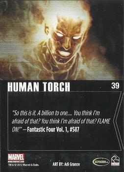 2012 Rittenhouse Marvel Greatest Heroes #39 Human Torch Back