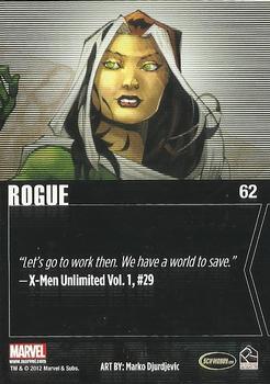 2012 Rittenhouse Marvel Greatest Heroes #62 Rogue Back