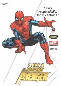 2012 Rittenhouse Marvel Greatest Heroes - I am an Avenger #IAM16 Spider-Man Back