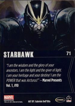 2012 Rittenhouse Marvel Greatest Heroes - HoloFoil #71 Starhawk Back