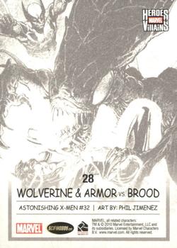 2010 Rittenhouse Marvel Heroes and Villains #28 Wolverine & Armor vs. Brood Back