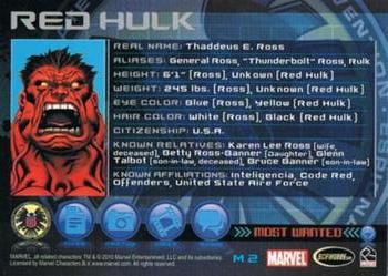 2010 Rittenhouse Marvel Heroes and Villains - Marvel's Most Wanted #M2 Red Hulk Back