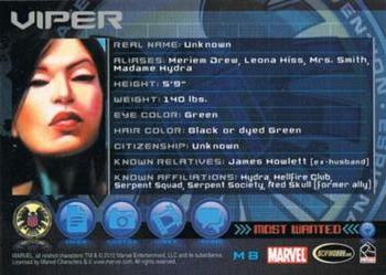 2010 Rittenhouse Marvel Heroes and Villains - Marvel's Most Wanted #M8 Viper Back