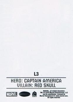 2010 Rittenhouse Marvel Heroes and Villains - Lenticular Flip Cards #L3 Captain America / Red Skull Back