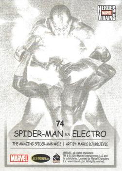 2010 Rittenhouse Marvel Heroes and Villains - Parallel #74 Spider-Man vs. Electro Back