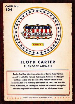 2012 Panini Americana Heroes & Legends #104 Floyd Carter Back