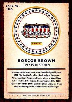 2012 Panini Americana Heroes & Legends #106 Roscoe Brown Back