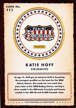 2012 Panini Americana Heroes & Legends #111 Katie Hoff Back